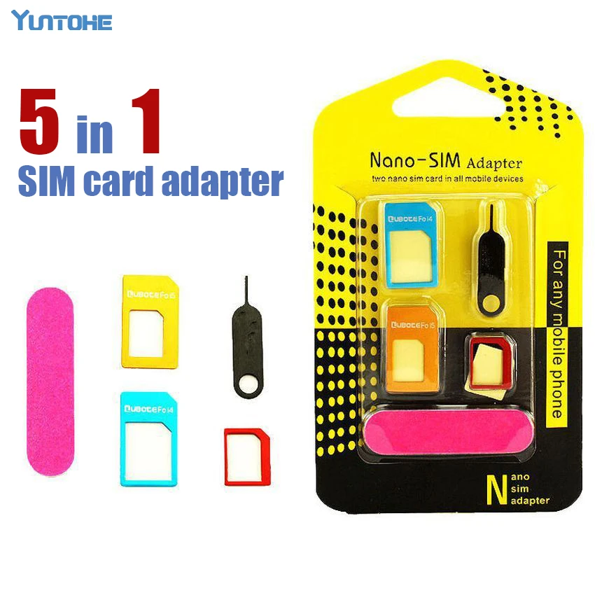 5 в 1 Адаптеры Nano Sim-карты + Обычная и Micro Sim стандартная SIM-карта инструменты для IPhone