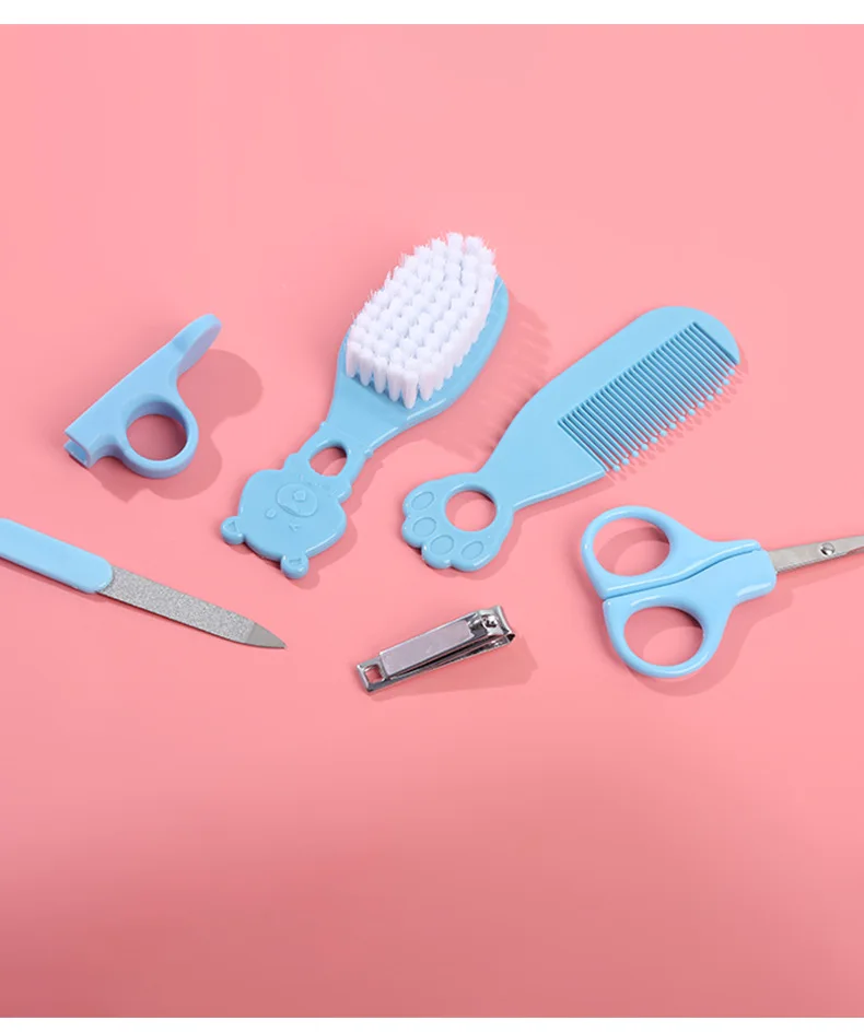 

6 Pcs Newborn Baby Nail Hair Daily Care Kit Infant Kids Grooming Brush Comb and Manicure Home Set Gift