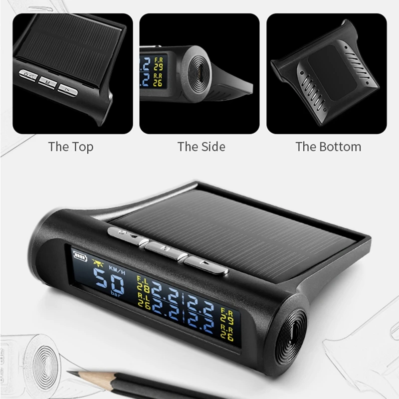 Автомобильная IP67 водонепроницаемая система контроля давления в шинах HUD высота