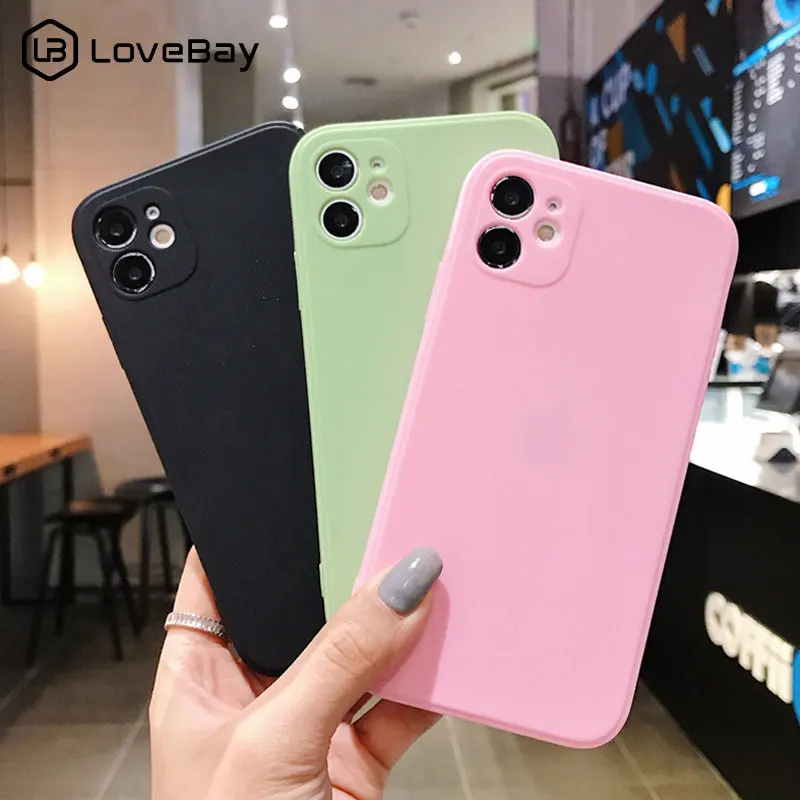 Новый силиконовый чехол Lovebay карамельного цвета для телефона iPhone 11 12 Pro X XR XS Max 8 7 6s