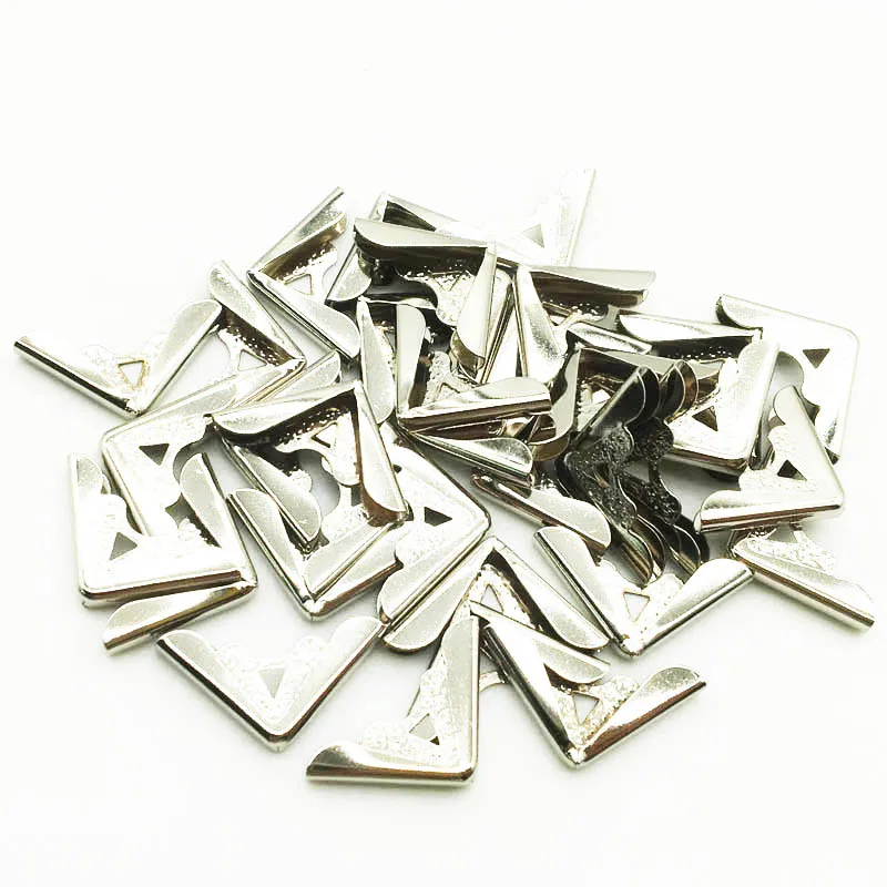 

40PCS/Lot Silver Metal Book Corners For Photo Albums Menus Folders DIY Scrapbooking Decor Corner Protectors 17X17X3mm