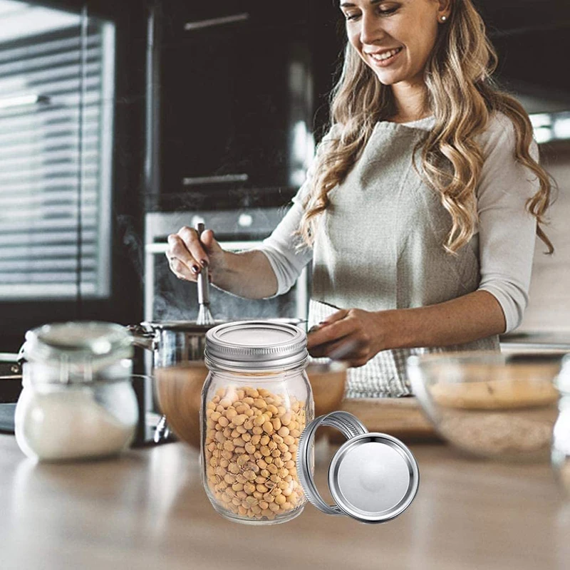 

10/12PCS Tinplate Sealing Lids Glass Jar Storage Canning Lids Regular Wide Mouth Split-type Lids Kitchen Food Container Covers