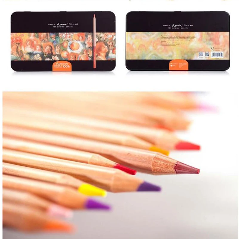 Профессиональные карандаши для рисования Marco renносить 24/36/48/72/100 цветов цветные