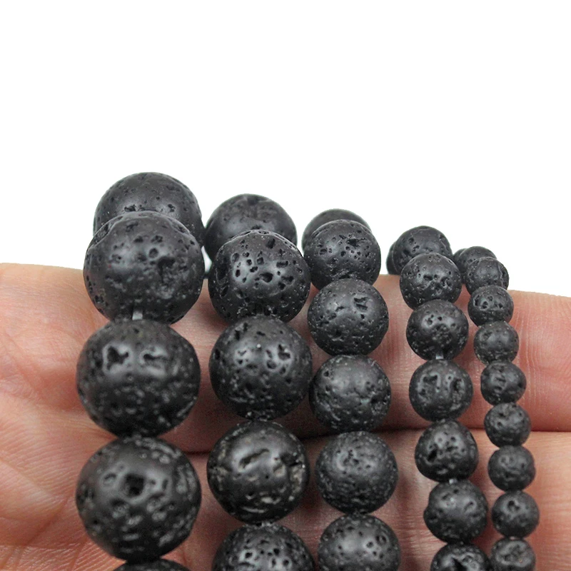 Бусины россыпью из черных натуральных камней аксессуары для изготовления