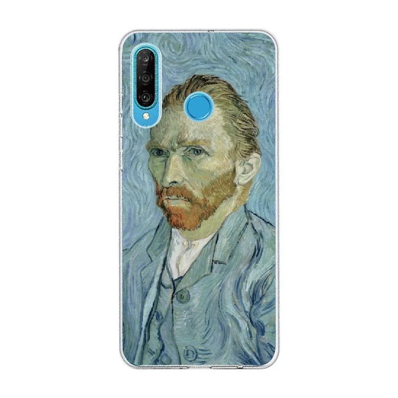 

Van Gogh Starry Night Sunflower For Huawei Honor Mate 10 20 Nova P20 P30 P Smart Soft TPU Crystal Slim Protective Clear Case