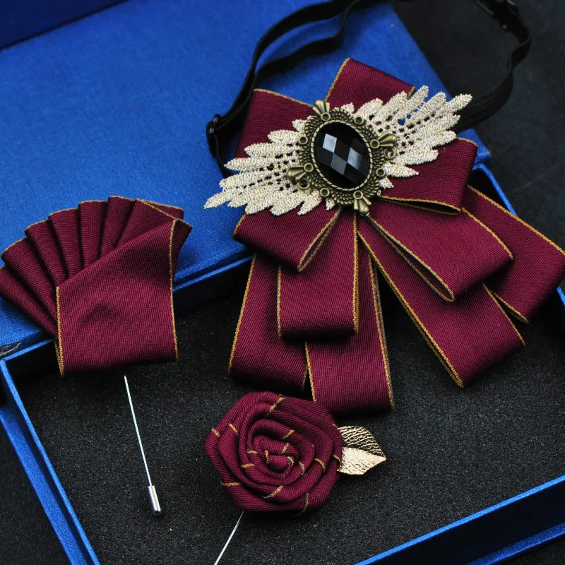 В английском стиле ткань Стразы галстук бабочка Свадебный жениха Bridesman туфли с