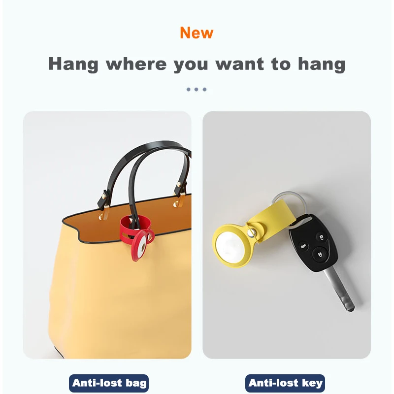 

HEZUGOYI Soft Liquid Silicone Protective Case For Airtags Cover Hangable Keychain Locator Tracker Cover For airtags Case