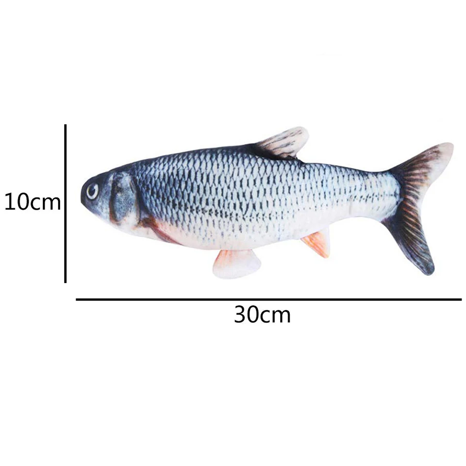 

Electric Moving Fish Cat Toy Flopping Simulation Wagging Fish Pet Funny Chew Bite USB Charger Kitten Plaything Supplies