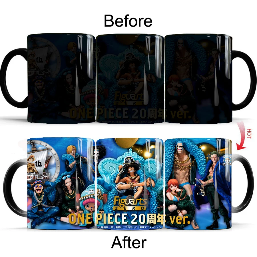 Цельная кружка на двадцатилетие меняющие цвет кофейные кружки luffy zoro 11 унций