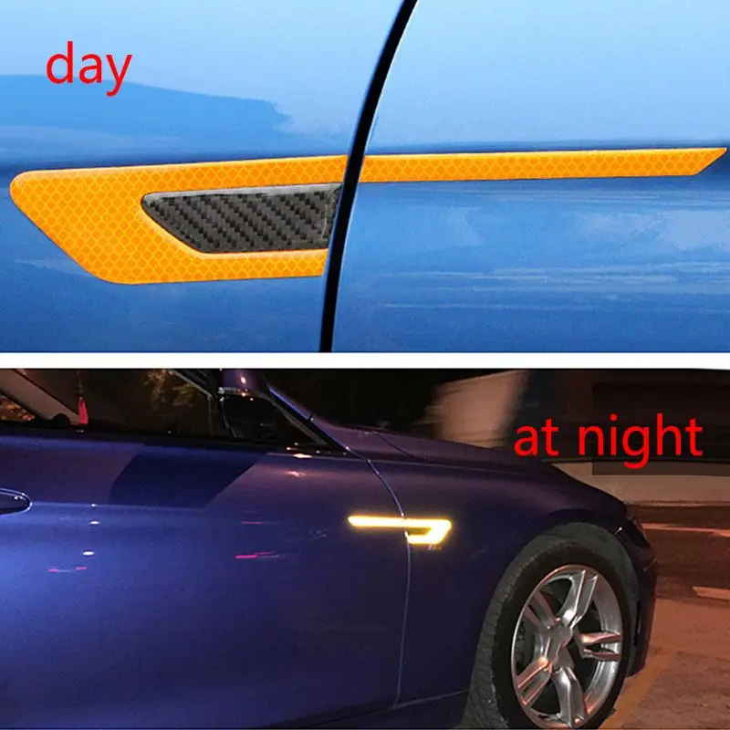 

2Pcs/Set Car Reflective Safety Warning Strip Tape Car Bumper Reflective Strips