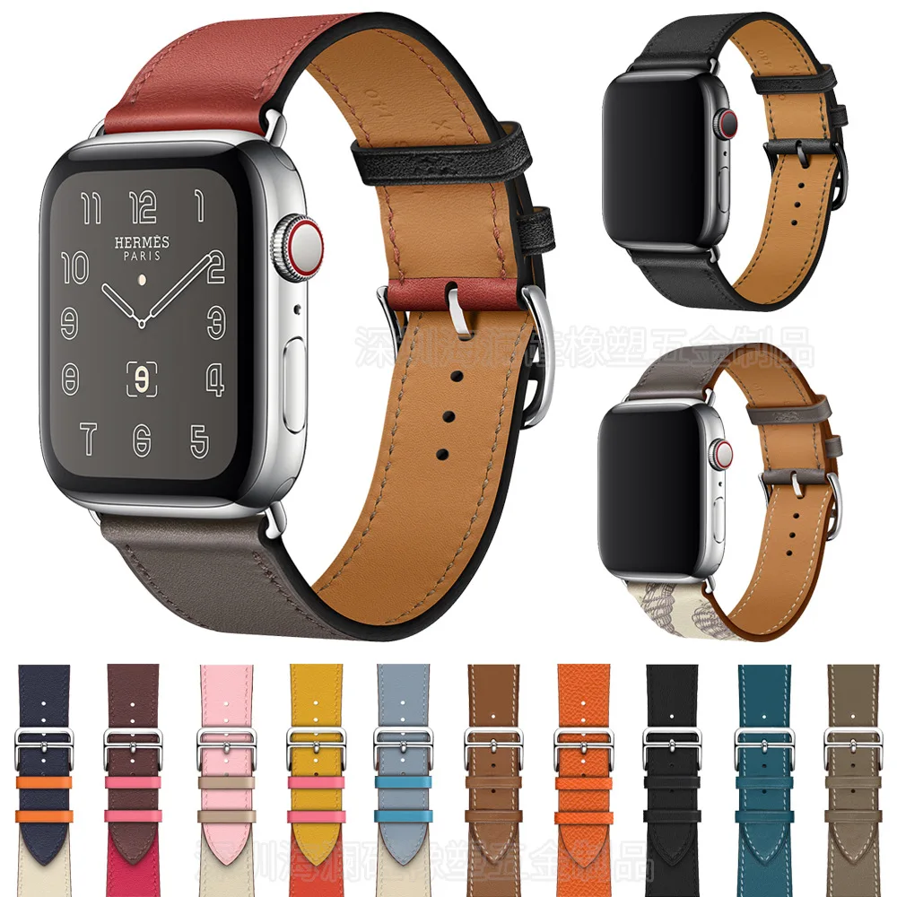 Ремешок из натуральной коровьей кожи для Apple Watch 5 4 42 мм 38 44 40 мм|Ремешки часов| |