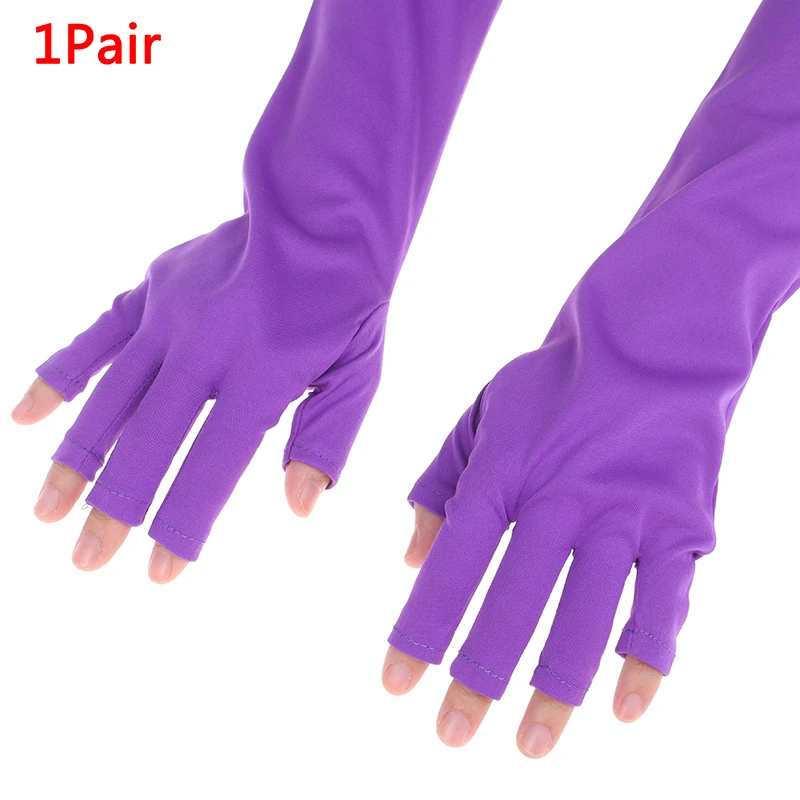 25/40cm Protection UV Light Lamp Gel Polish Tips Nail Mittens Tool 1Pair Art Anti-ultraviolet Open-Toed Gloves | Красота и здоровье