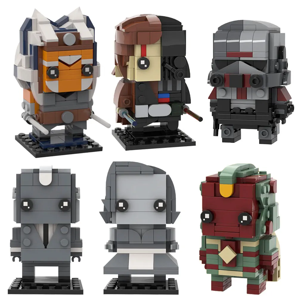 

MOC Space Wars Brickheadz Building Blocks Mini Robot Witch Figure DIY Brick Model Collection Kids Toy Birthday Gift Brian Game