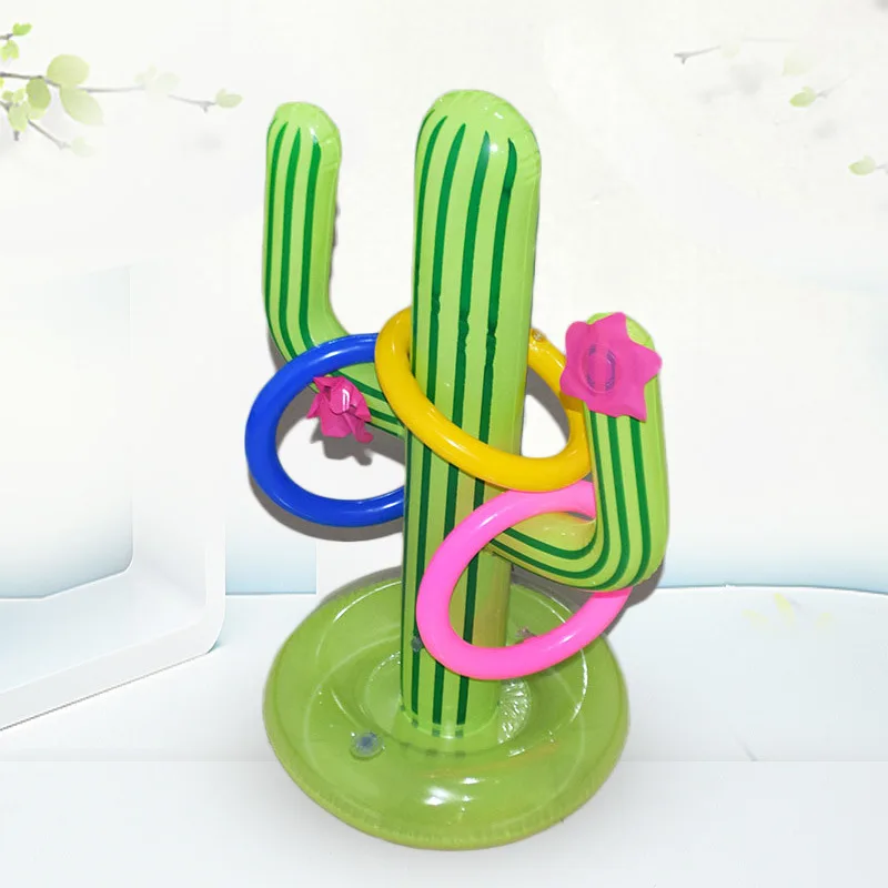 Outdoor Swimming Pool accessories Inflatable Cactus Ring Toss Game Set Floating Pool Toys Beach Party Supplies Party Bar Travel