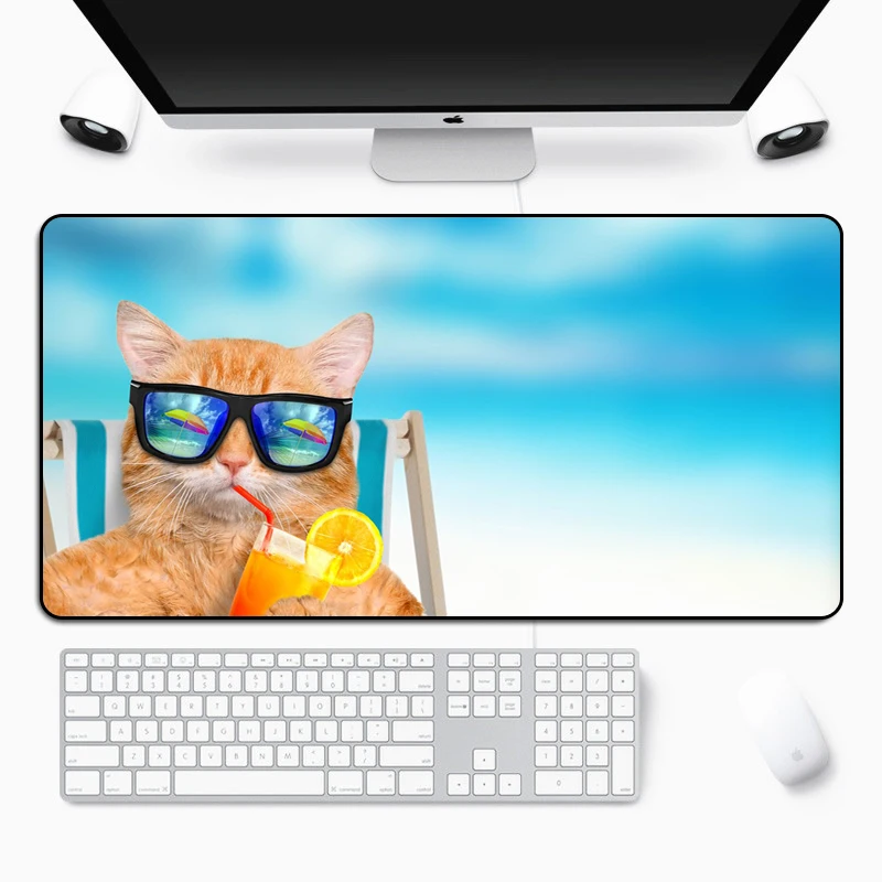 

Cat Cute Animal Mouse Pads Laptop Computer PC Keyboard Pad Anti-slip Natural Rubber Table Mat Big Size Desktop Game Pad