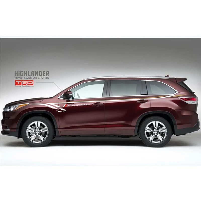 

Sport Stripes Car Stickers For Toyota Highlander Auto Body Customized Decal Exterior stickers