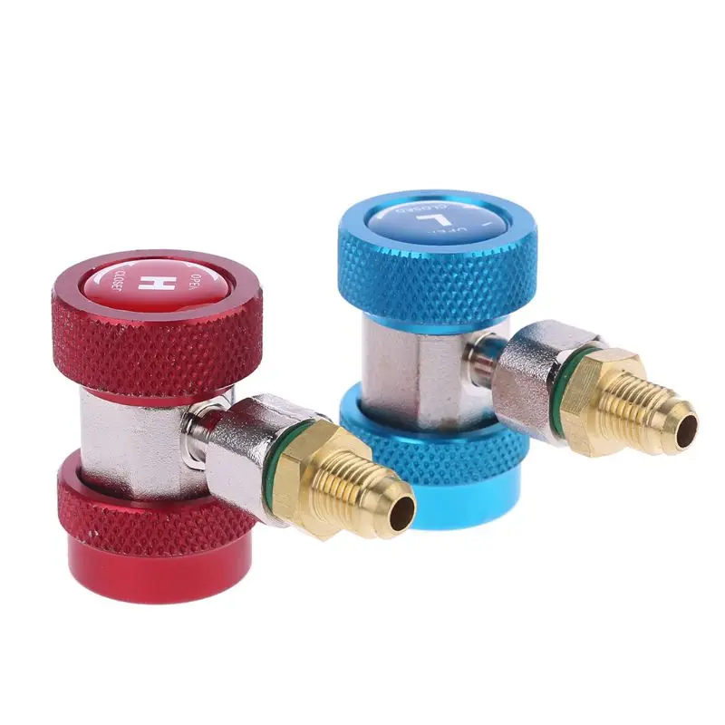 

2Pcs Car Auto Freon R134A H/L Quick Coupler Adapters Air Conditioning Refrigerant Adjustable A/C manifold gauge set QC-ML NEW