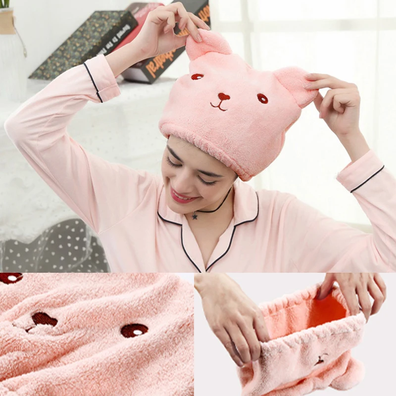 

Quick-dry Hair Towel Cap Hat Bathroom Girl's Hair Drying Hat Super Absorption Turban Microfiber Towel Silk For Hair Home Decor