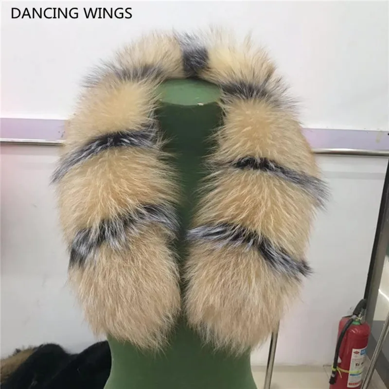 Шарф-накидка мужской зимний из натурального меха енота |