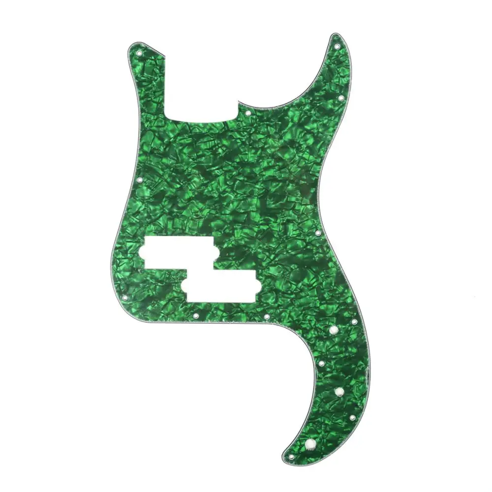 

Musiclily 13 отверстие P Bass Pickguard для Fender американский/мексиканский Стандартный точный бас, 4Ply зеленый жемчуг