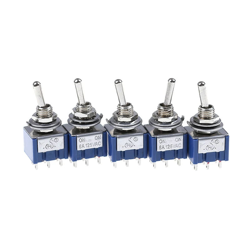 6 контактов 2 положения 5 шт. тумблер 6A 125VAC Pin DPDT ВКЛ-ВКЛ. Мини для переключения