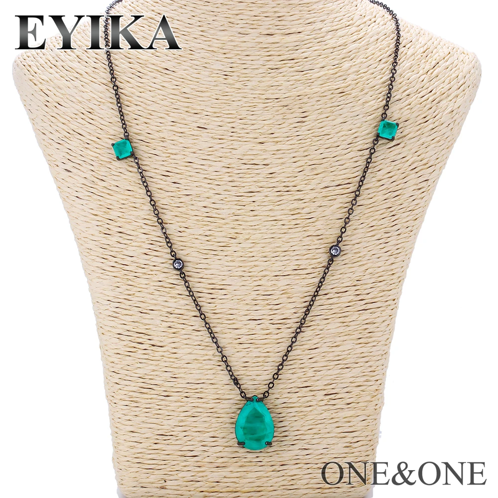 EYIKA новейшая фузионная Хрустальная подвеска в форме капли воды длинное ожерелье