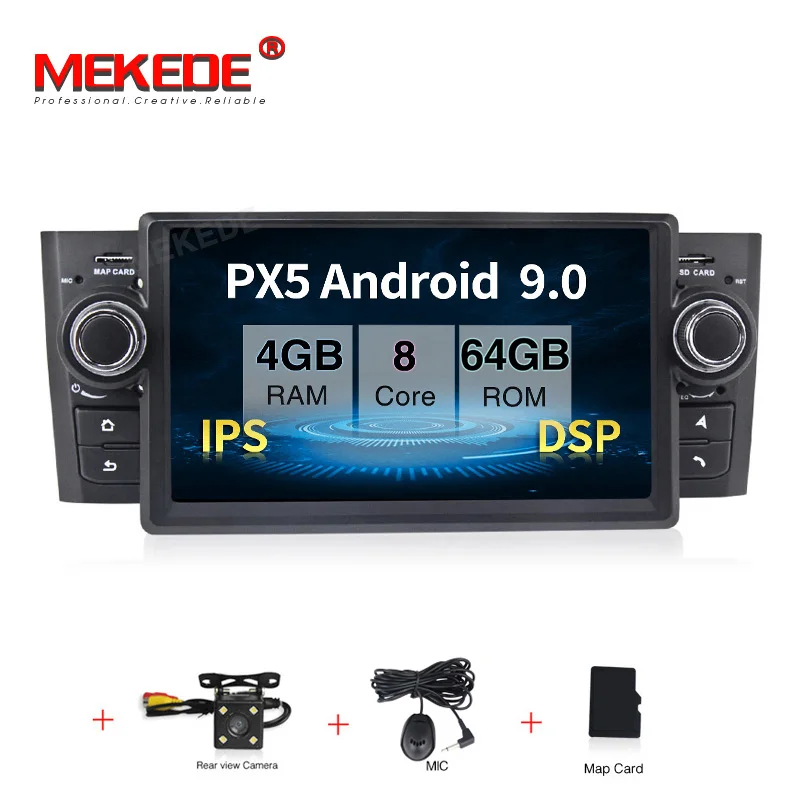 64G DVD CAMERA MEKEDE Android 9,0 четырехъядерный Автомобильный DVD Радио стерео плеер для Fiat/Grande/Punto/Linea 2007-2012 Мультимедиа gps Navi RDS Wifi FM - Цвет: 64G DVD CAMERA