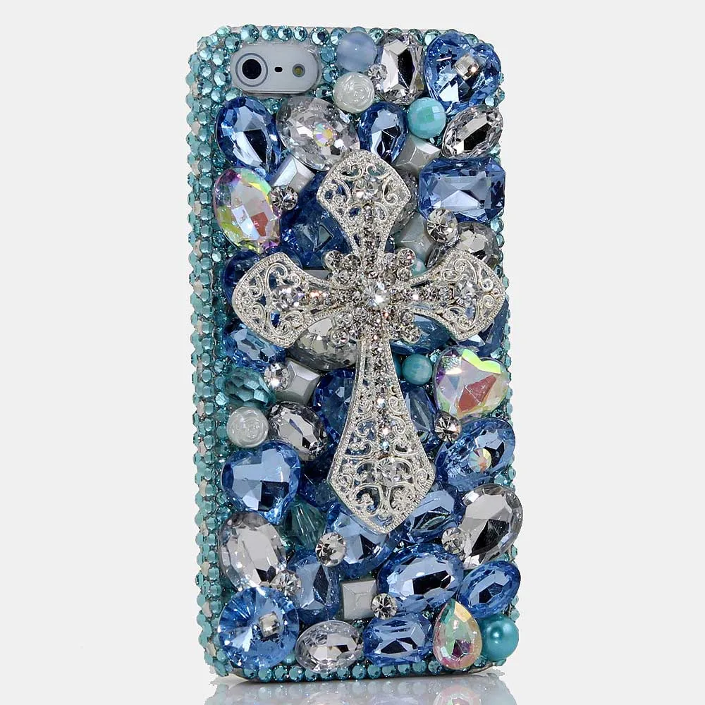 Роскошный женский чехол для телефона ручной работы с 3D крестом и стразами iPhone 8 6 6S