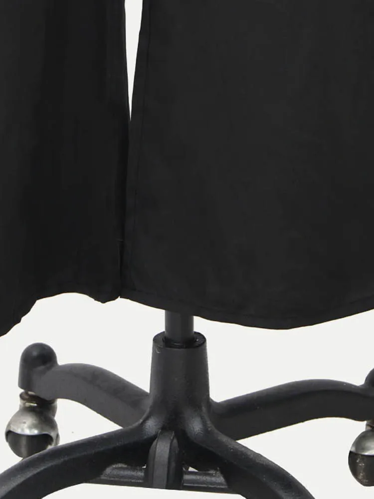 Вечерний костюм из двух предметов, облегающий Эластичный черный костюм с оборками и круглым вырезом, с рукавами-рюшами для вечевечерние от AliExpress WW