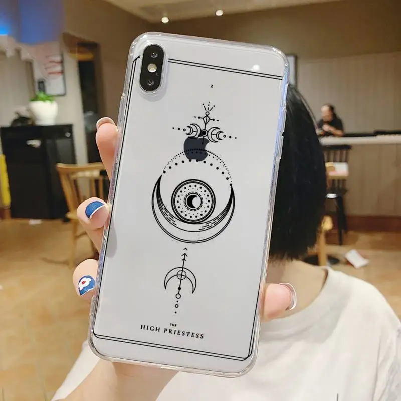 

design aesthetic fashion Tarot Phone Case Transparent soft For iphone 5 6 7 8 11 12 s c se plus mini x xs xr pro max shell