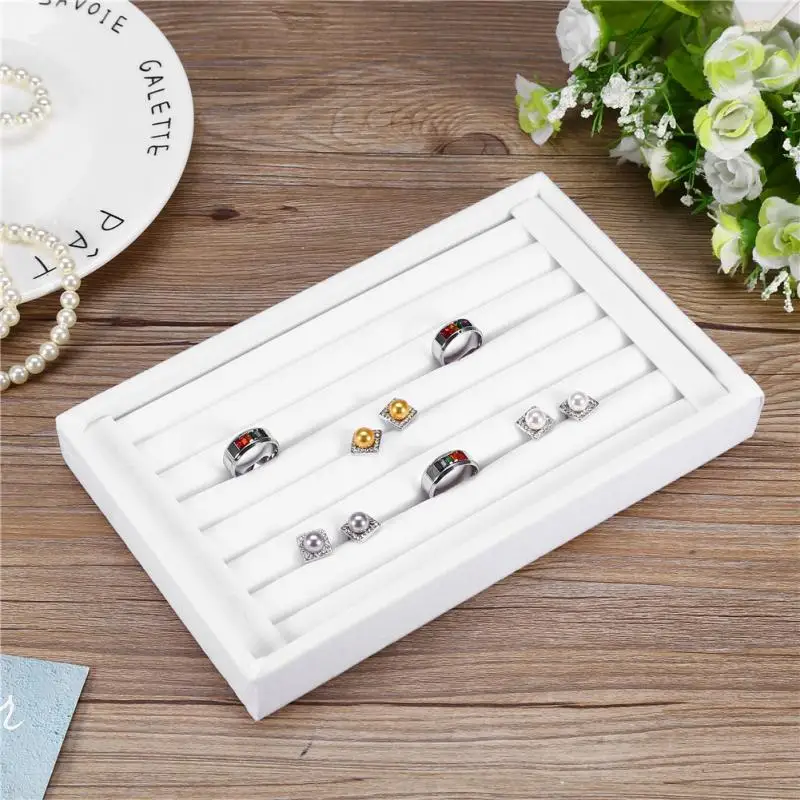 7 слотов бархатное Ювелирное кольцо серьги Вставка дисплей запонки Органайзер