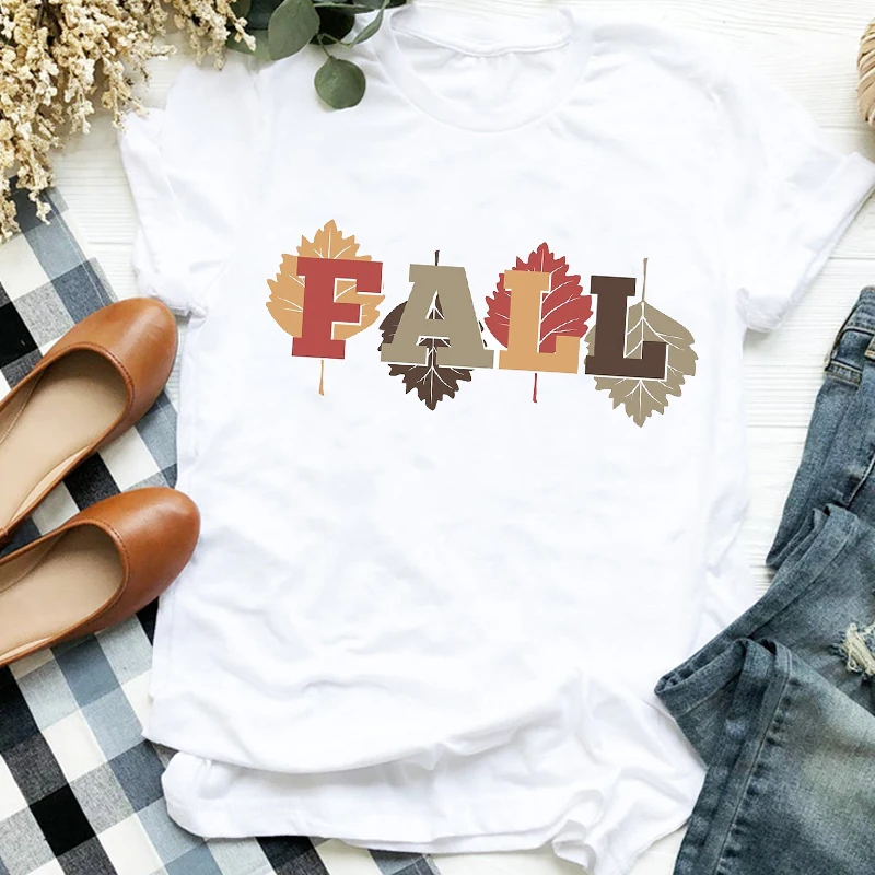 

Womens Shirt Clothes Top Graphic T-shirt Women Lady Pumpkin Truck Autumn Printing Happy Halloween Print Tshirt Female T Tee
