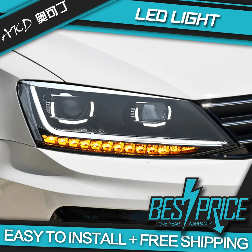 AKD Cars Styling Headlight For VW Jetta MK6 B8 2012-2018 Type Headlights LED Running lights Bi-Xenon Beam Fog Auto level | Автомобили и