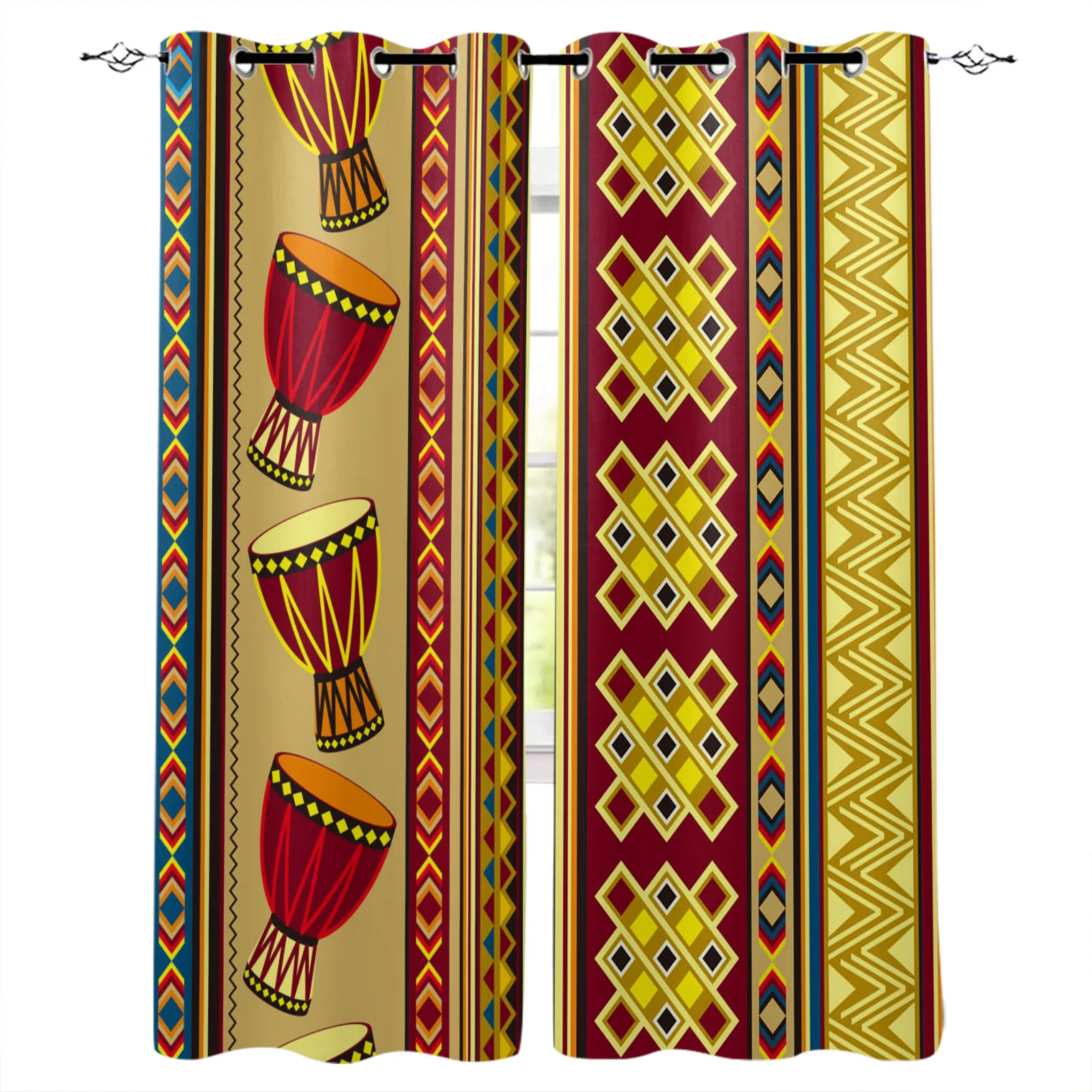 

Затемняющие шторы с геометрическими линиями, занавески в африканском стиле для спальни, гостиной, кухни, занавески для Кабинета