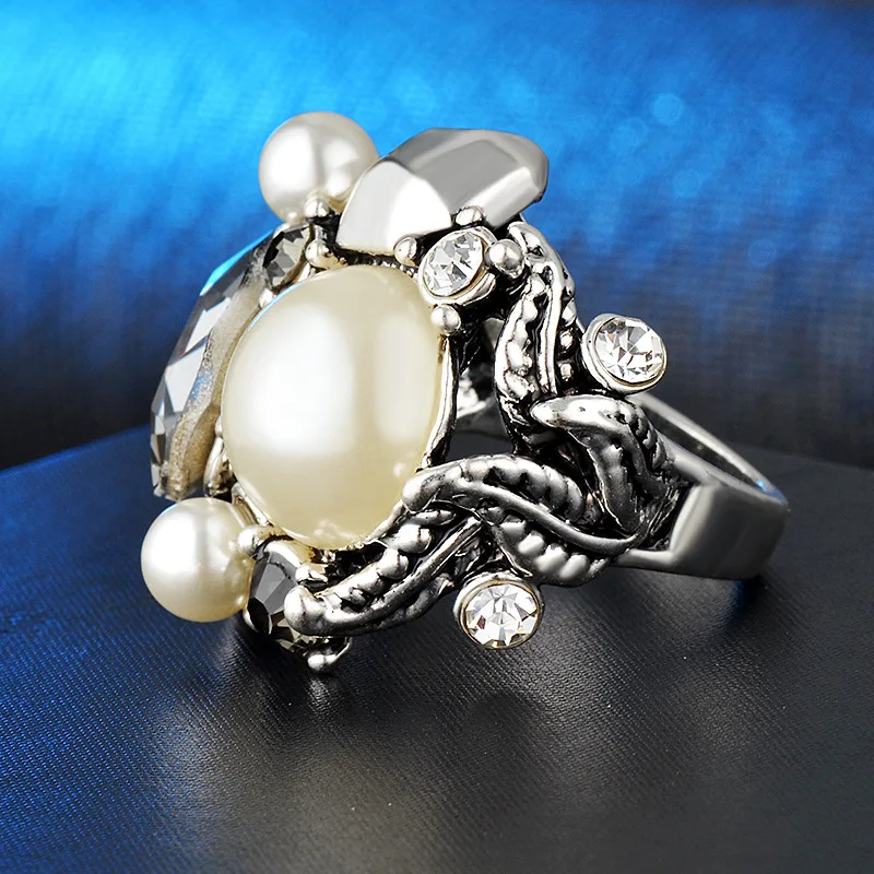 Женские богемные кольца с большими кристаллами Kinel винтажное свадебное кольцо