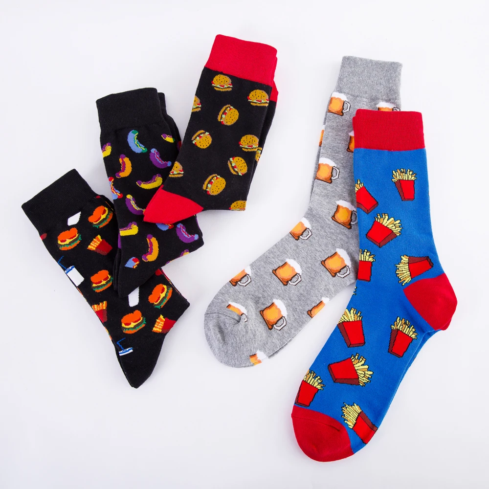 

Colorful Pattern Novelty Happy Socks Men's Funny Kawaii Casual Cotton Socks For Male P829