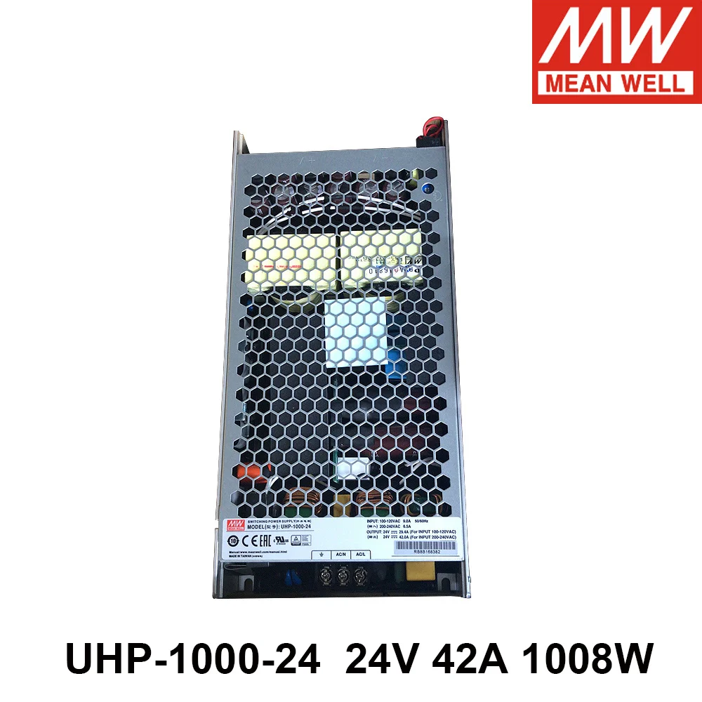 

MEAN WELL UHP-1000-24 110 В/220 В переменного тока в постоянный ток 24 в 1008 а Вт одиночный выходной импульсный источник питания Meanwell PFC трансформатор