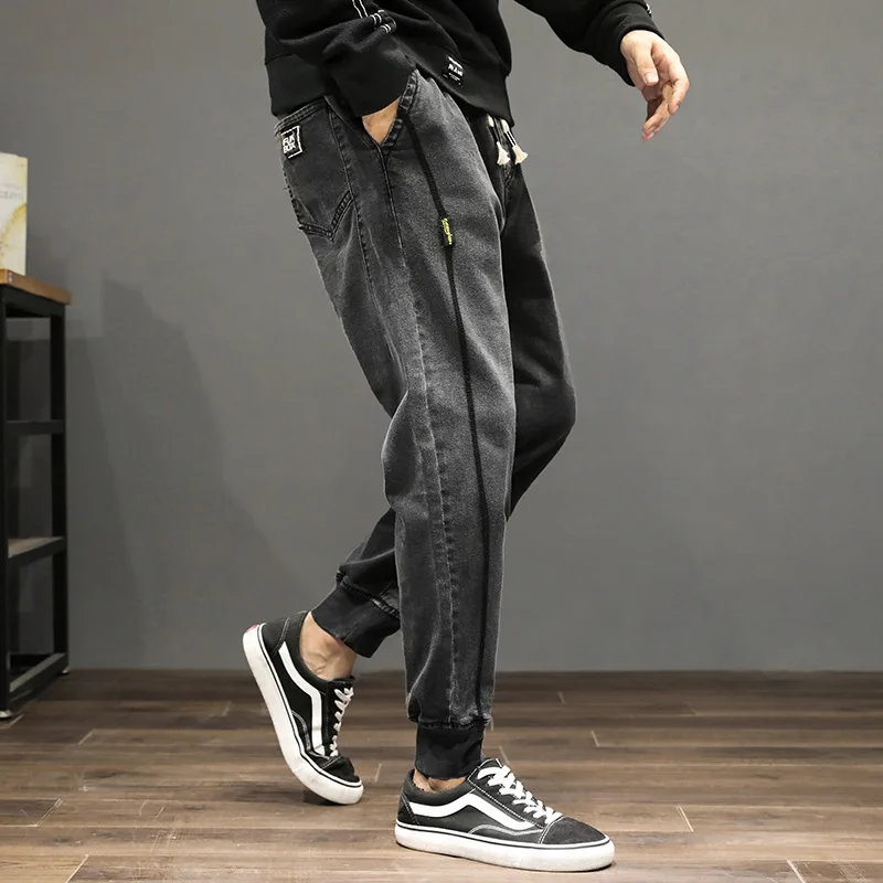 

Harem Jeans Men New Korean Style Calca Masculina Loose Beam Pants Washed Elastic Vaqueros Hombre Casual Pants Jeans for Men