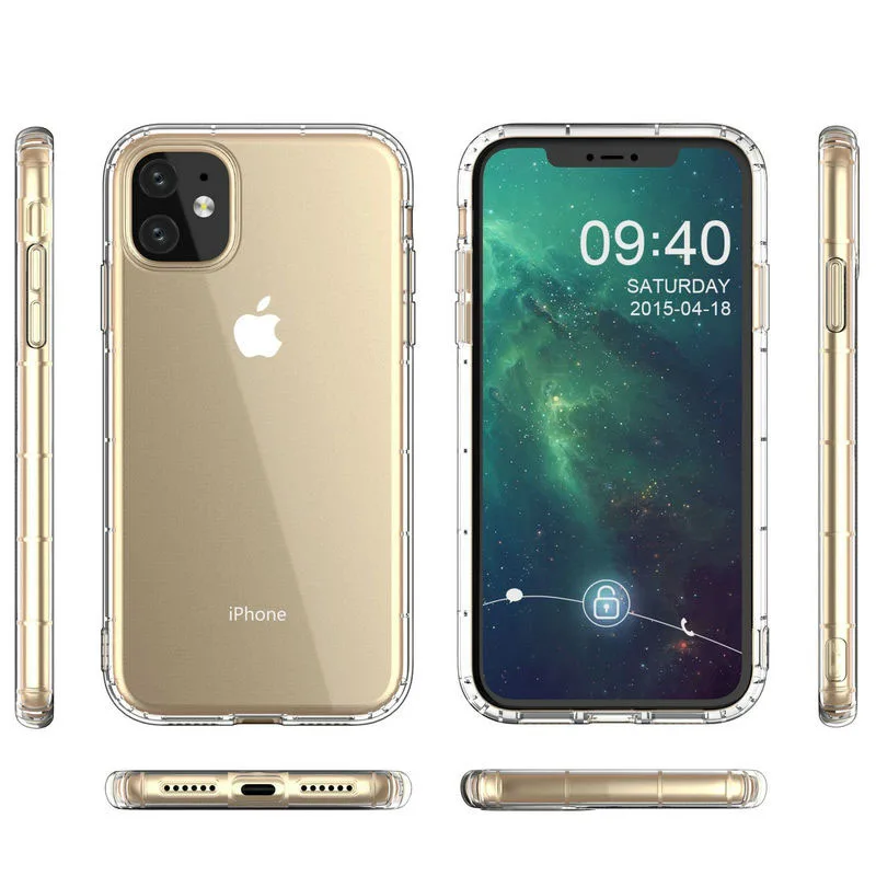 100 шт./лот для iPhone 12 Mini SE 2020 прозрачная Противоударная воздушная Подушка Мягкий