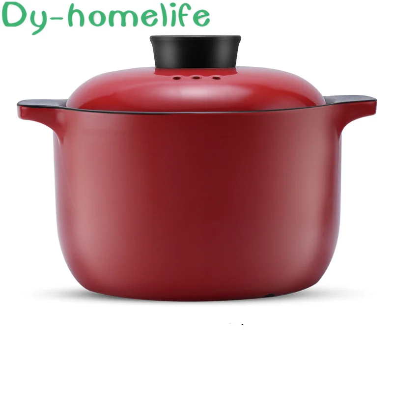 Керамическая кастрюля большого размера китайский красный горшок для супа