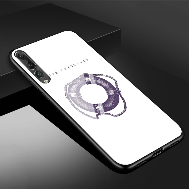 Полосы якорь лодка корабль колеса чехол для телефона из закаленного стекла Huawei P20