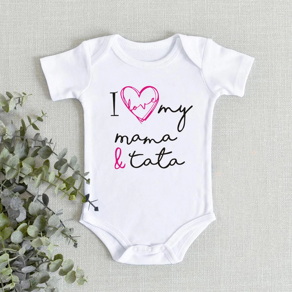 Фото Комбинезон детский I Love My Mama, хлопковый, с коротким рукавом, для мальчиков и девочек, 2021 №1