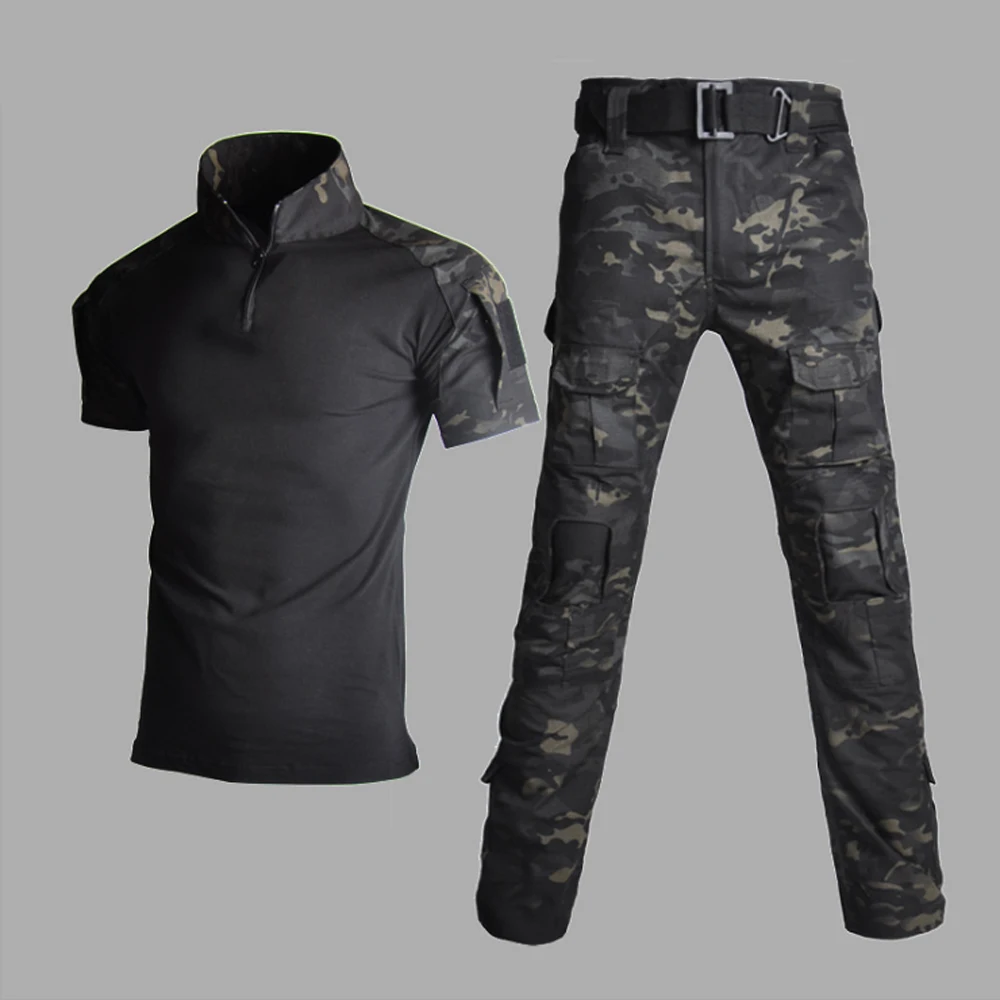 Тактическая Военная форма Летняя короткая рубашка армейская тактические штаны с