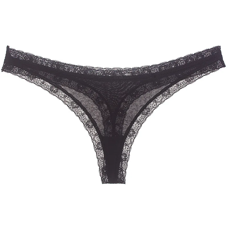 

European and American Erotic Lingerie Sexy Temptation Seamless Lace Cotton Sports Comfortable Low-rise Seamless Women's Thong