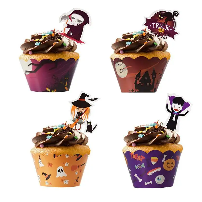 48 шт. тематические украшения для Хэллоуина|Товары тортов| |