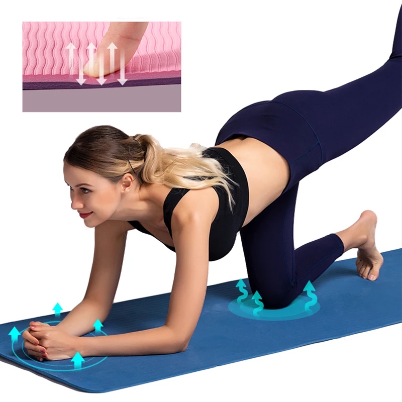 Коврик для фитнеса двусторонний плотный нескользящий 183 х61 см | Спорт и