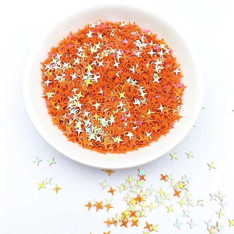 4 мм четырехконечная Звезда Крест блестки ПВХ Кристалл грязи мигающие ногти