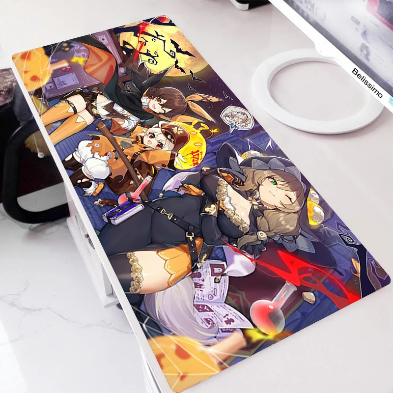 

Anime Gaming MousePad Genshin impact Mouse Pad Rubber No Slip Table Rug Large Big Mause Pad PC Desk Pad Mat Notebook desk mat