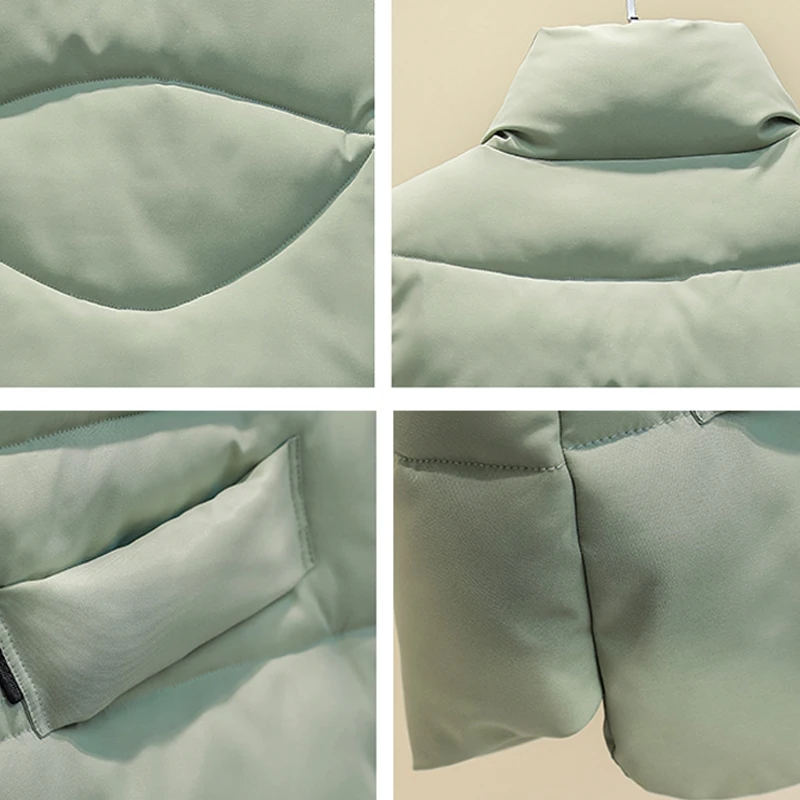 

Autumn Winter Casual Sleeveless Women Vest Jacket Plus Size Cotton Padded Vest for Female Stand Collar Ladies Zipper Waistcoat