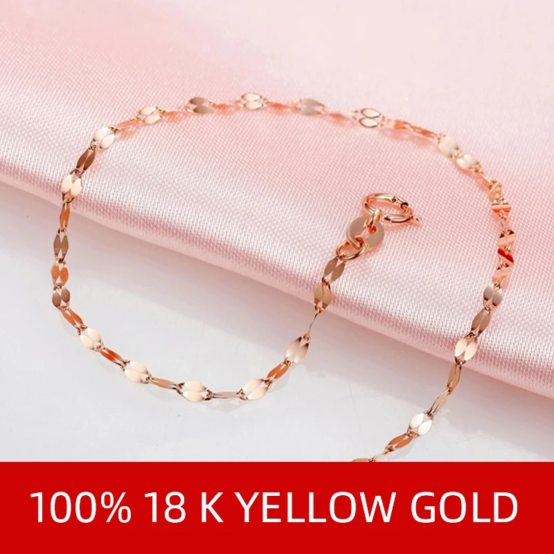 NYMPH настоящий 18 К однотонный золотой браслет изысканные ювелирные изделия чистое